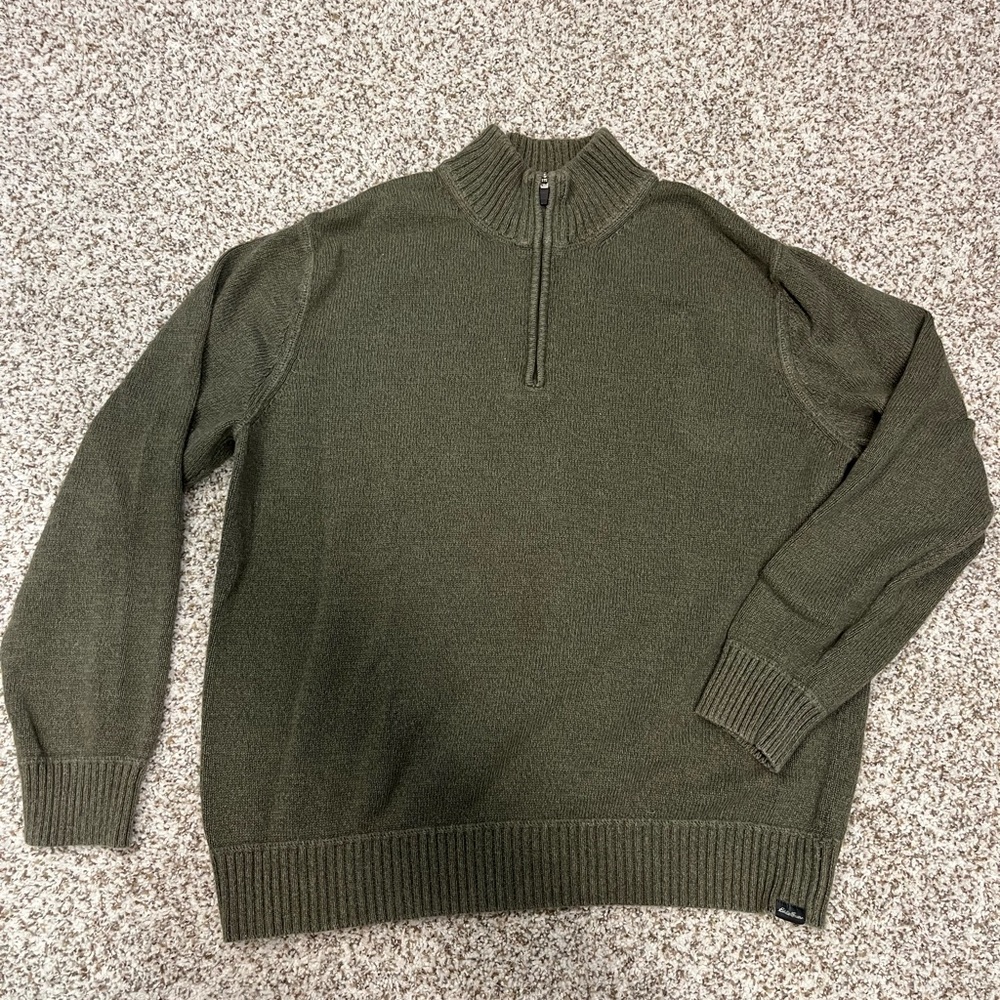 Eddie Bauer Forest Green Quarter Zip-Up Sweater